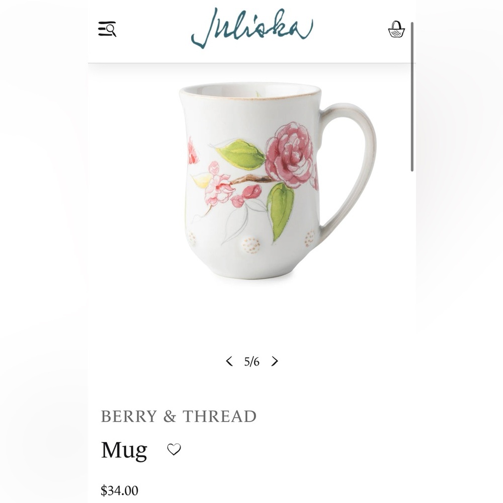 Juliska Floral Mug and Hostess Tray Set - Picture 7 of 9